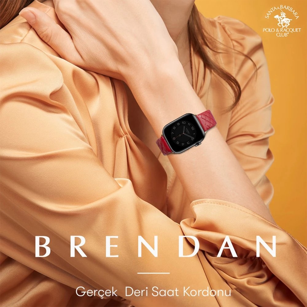 SBPRC Watch Ultra 49 mm Brendan Deri Kordon - Kırmızı