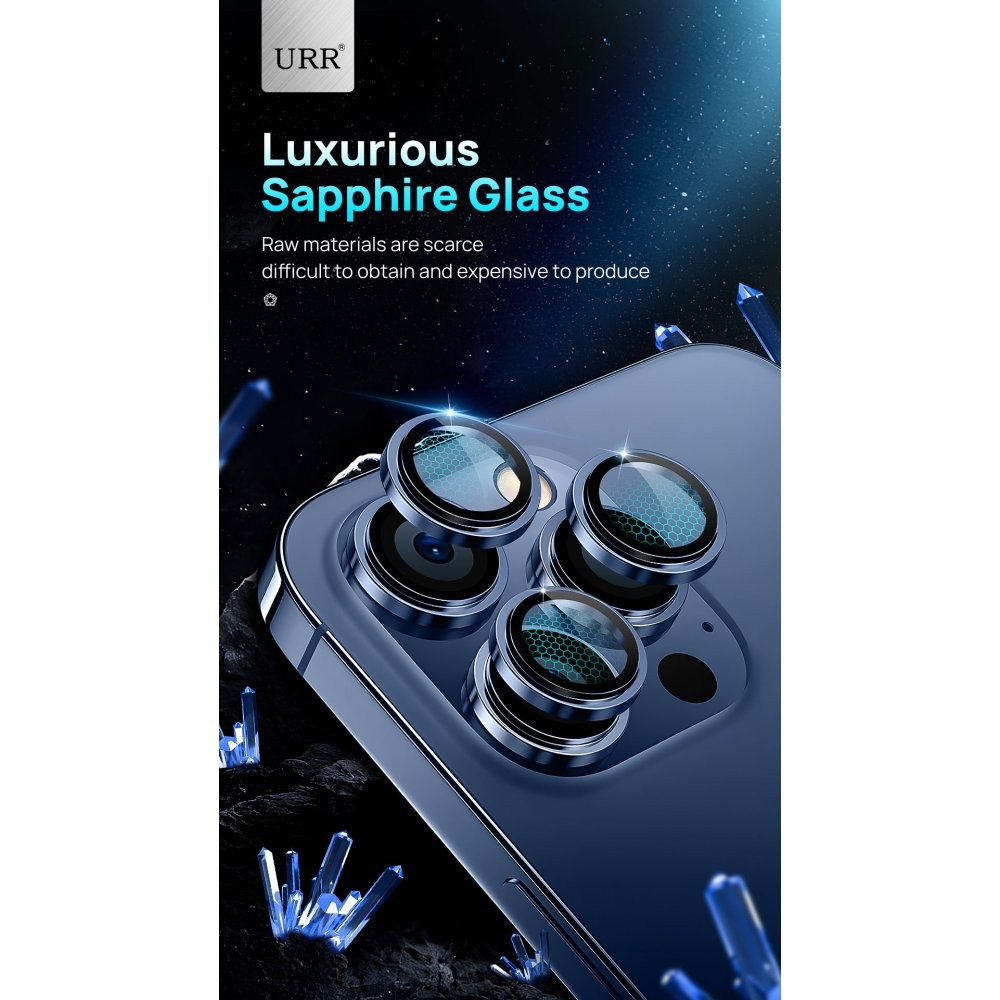 URR iPhone 15 Pro Sapphire PVDSS Kamera Lens Koruyucu