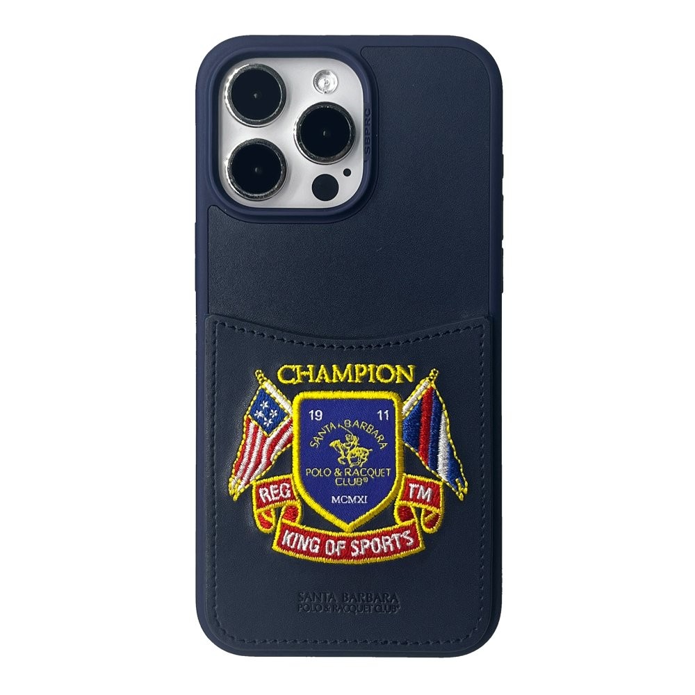 SBPRC iPhone 15 Pro Abner İçi Süet Nakış Desenli Kartvizitli Kılıf