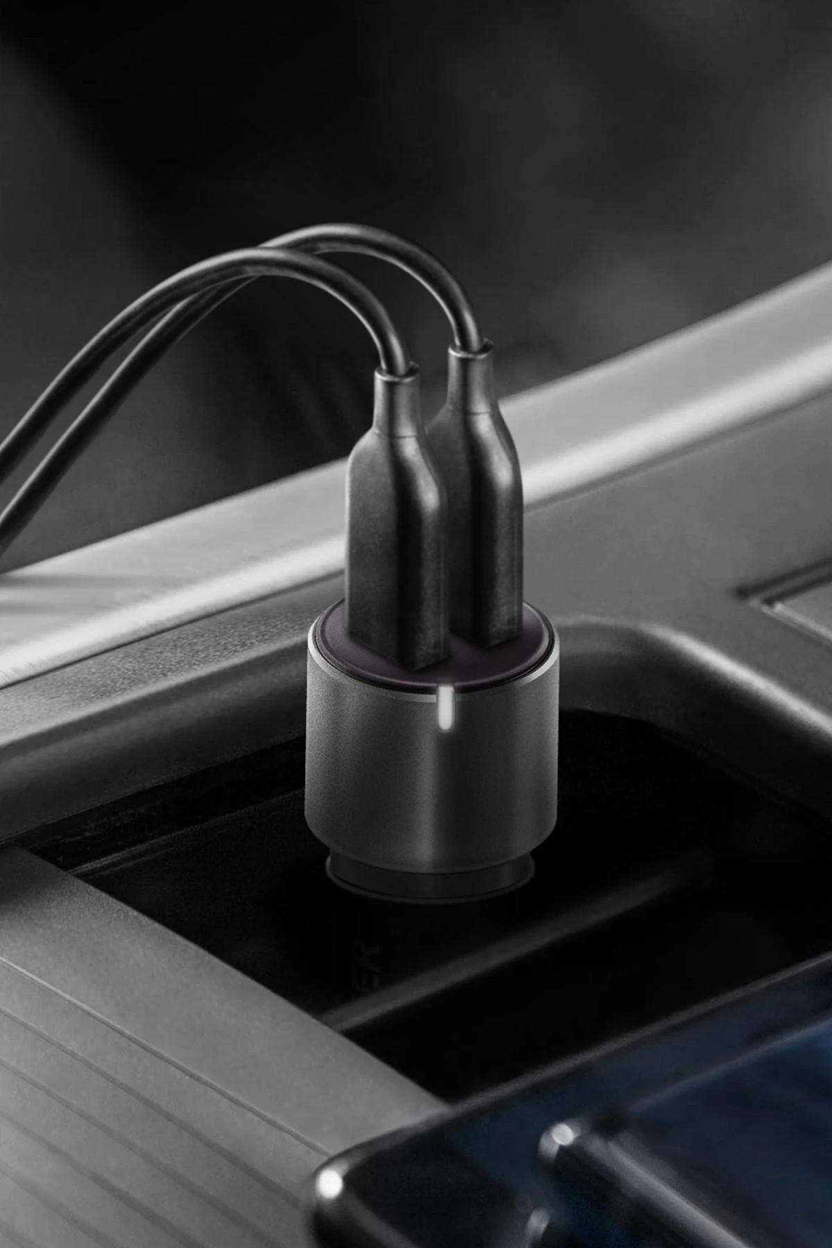ENERGEA AluDrive D60 66W 2 Adet 33W Type-C Çıkışlı Alüminyum Araç İçi Şarj Aleti - Koyu Gri