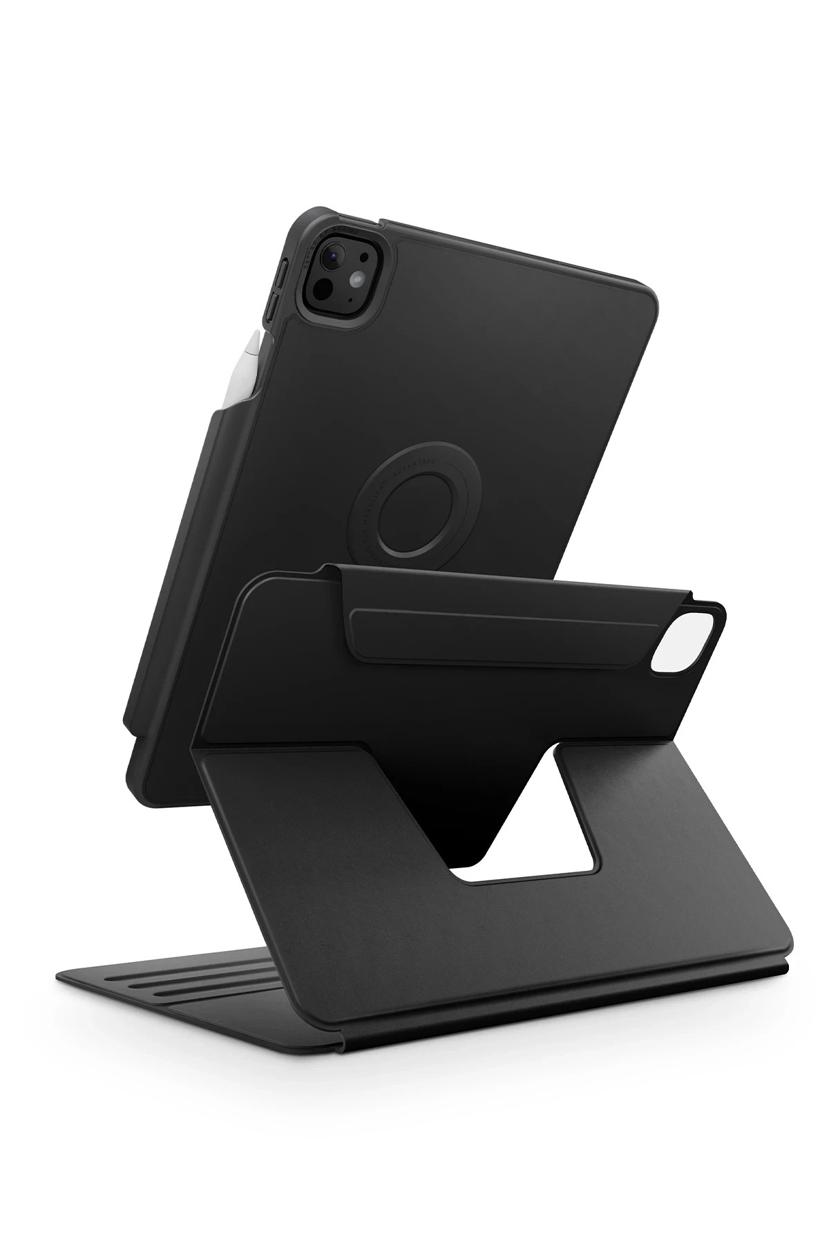 UNIQ iPad Pro 11 (2024) Rovus Snapmount 360 Derece Dönebilen Manyetik Tablet Kılıf - Siyah