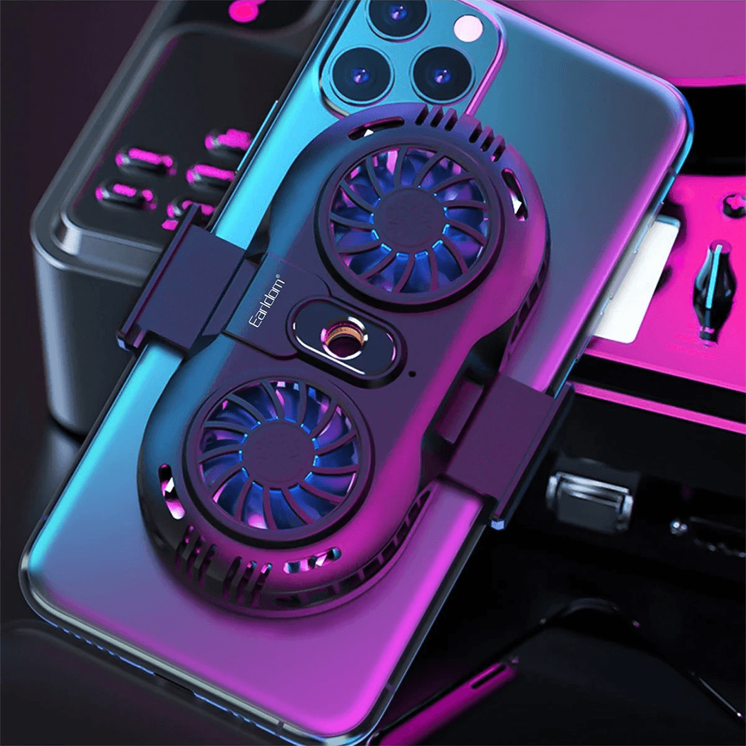 EARLDOM F05 Işıklı Radyatör Telefon Soğutucu Fan - Siyah