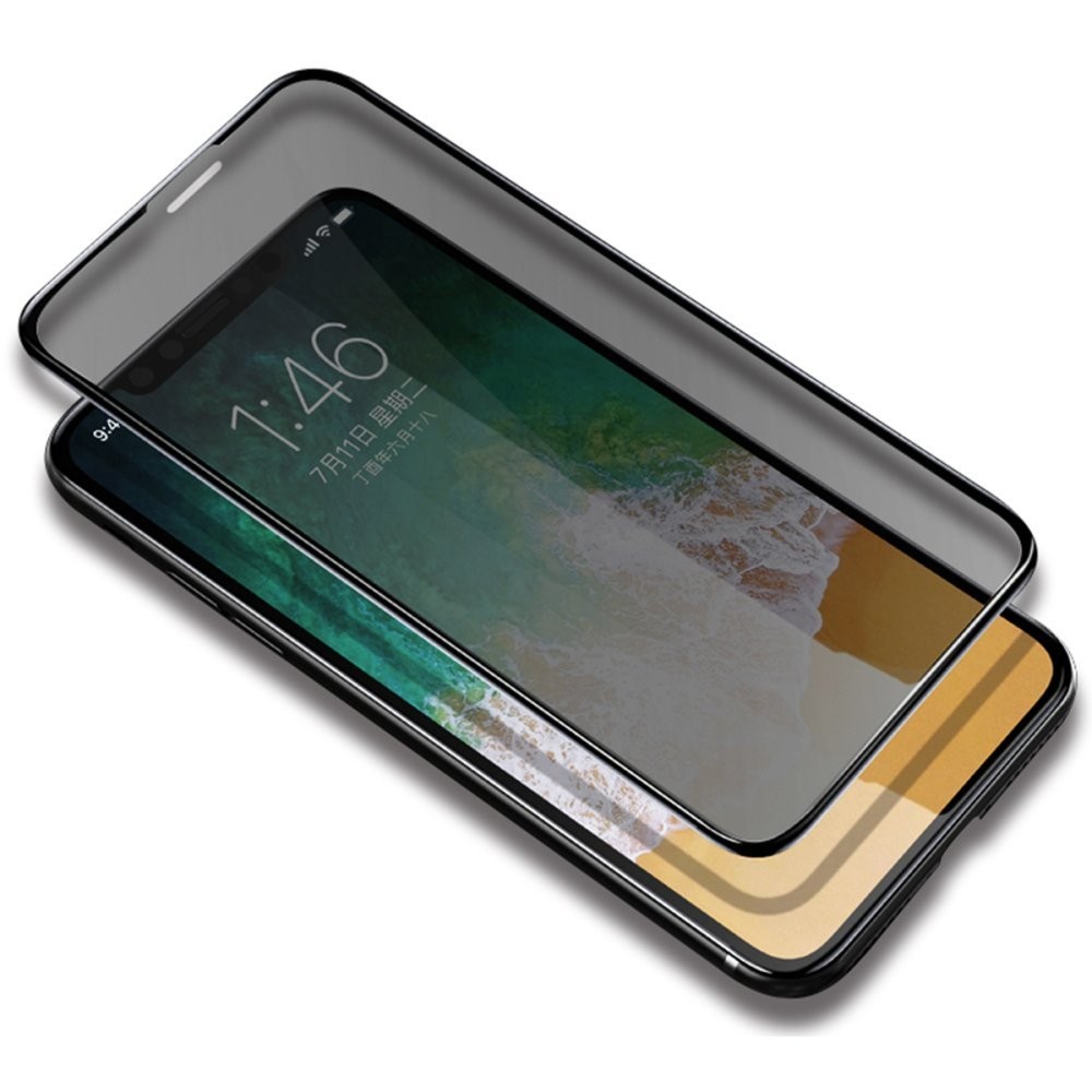 YESIDO iPhone 12 5D Hayalet Cam Ekran Koruyucu - Siyah