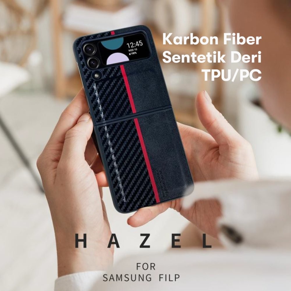 SBPRC Samsung Galaxy Z Flip 4 Hazel Karbon Kılıf - Siyah