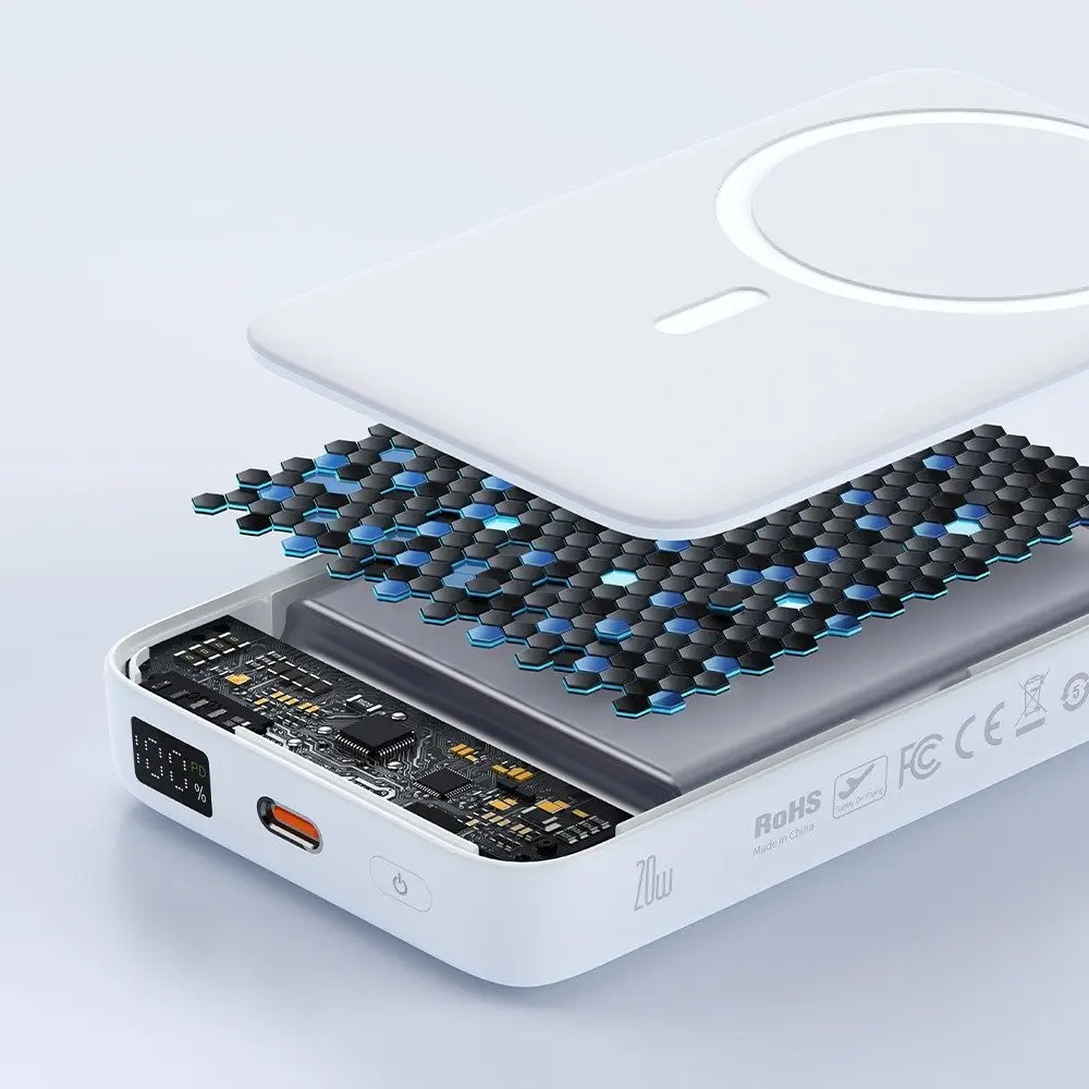 MCDODO MC-5100 15W 10000 mAh Stantlı Manyetik Kablosuz Powerbank - Beyaz