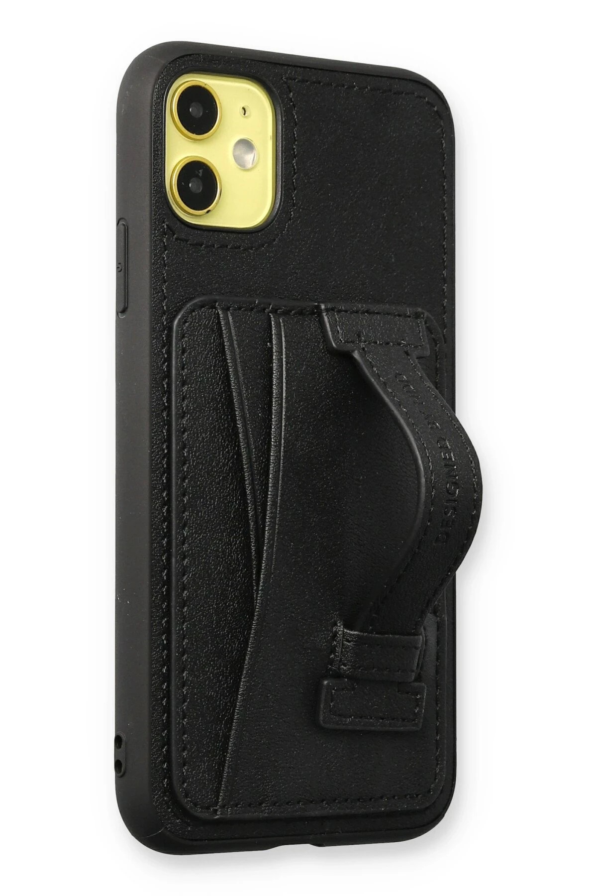 HDD iPhone 12 Kılıf HD Deri Kartvizitli Kılıf - Siyah