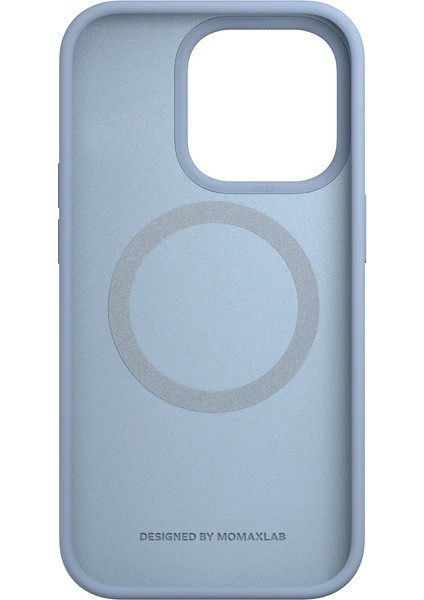 MOMAX Drop Protection Magsafe Silikon Kılıf 14 Plus - Puslu Mavi
