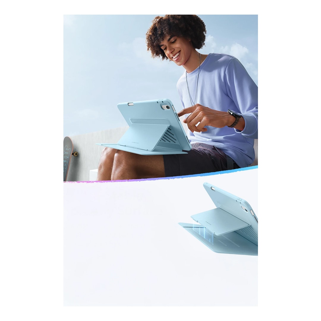 ESR iPad Air 11 (2024) Flip Hybrid Kalemlikli Tablet Kılıfı - Açık Mavi