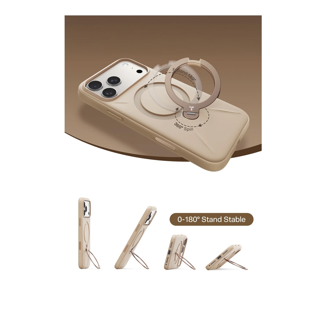 TORRAS iPhone 17 Pro Max O Stand Spin Silicone Serisi Magsafe Kılıf