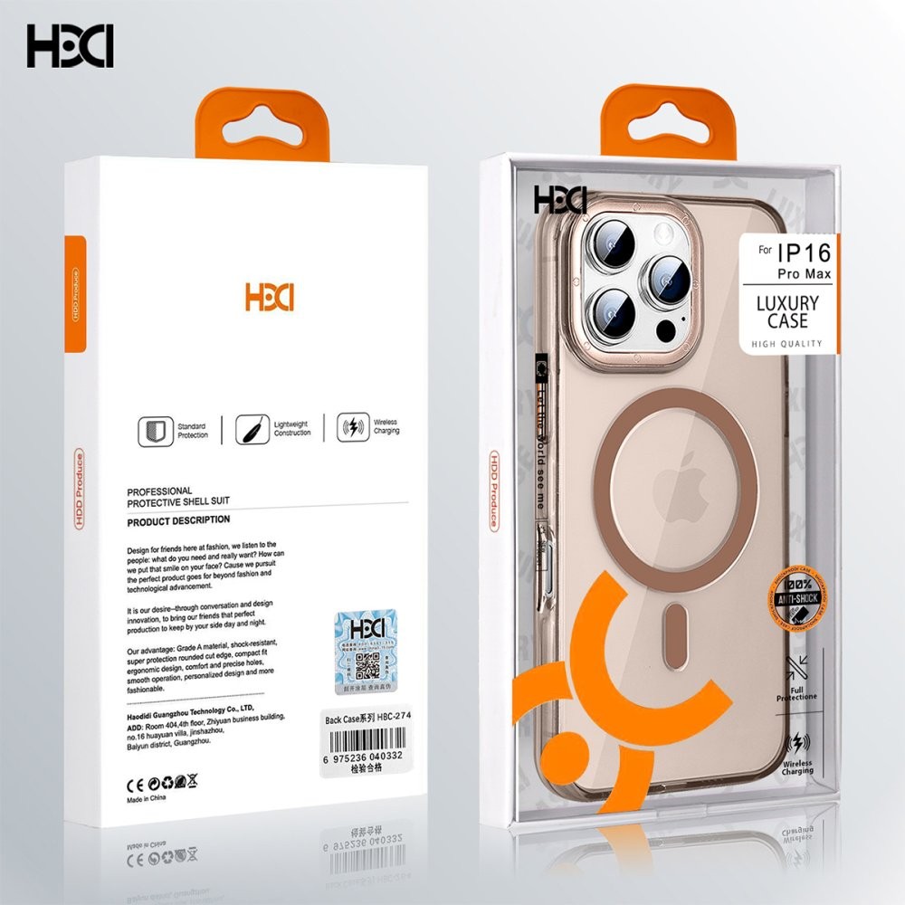 HDD iPhone 16 Pro Max HBC-274 PC 2.0 Şeffaf Magsafe Kılıf
