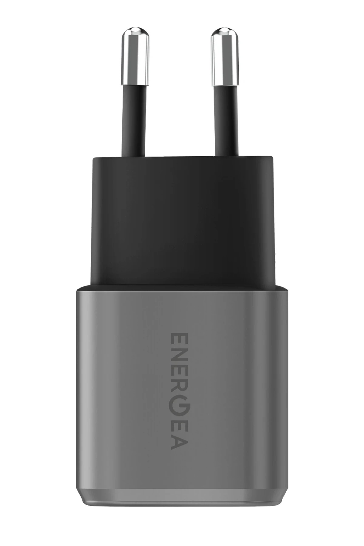 ENERGEA AmpCharge GaN20 20W Type-C ve 18W USB 3.0 Çıkışlı Hızlı Şarj Aleti - Koyu Gri