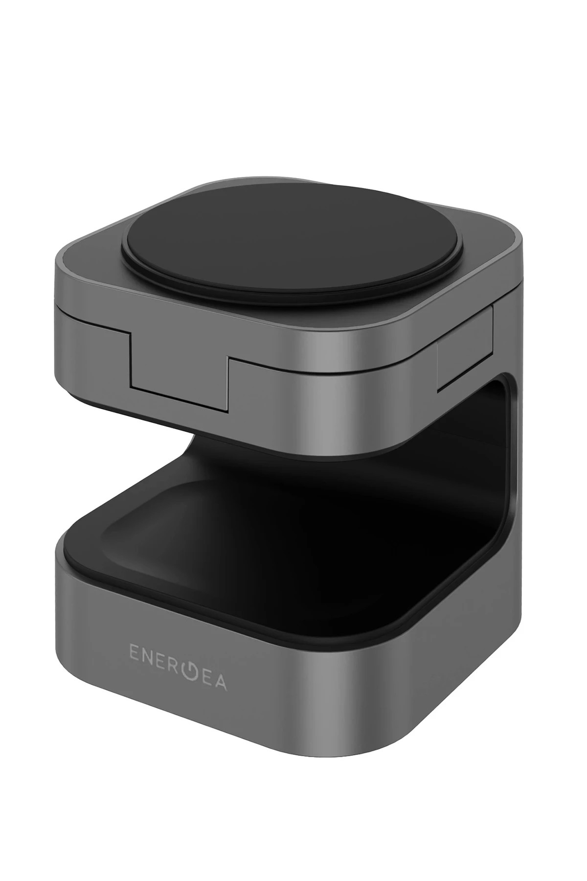 ENERGEA MagCube 3in1 Katlanabilir 15W Telefon Saat Airpods Masaüstü Hızlı Şarj Standı - Koyu Gri