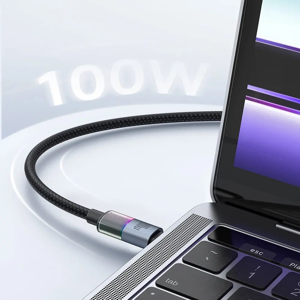 MCDODO CA-8200 Type-C to Type-C 7 Renkli LED Işıklı 100W 1.2 m Kablo