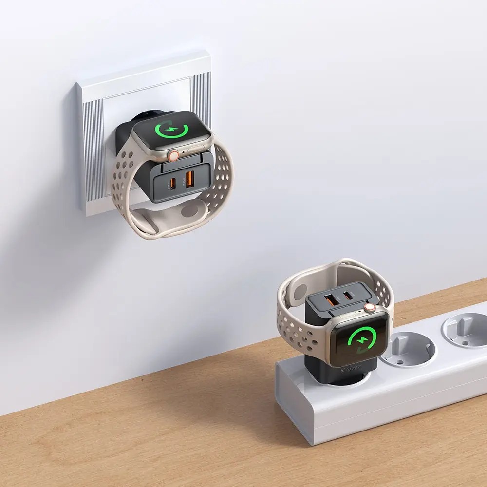 MCDODO CH-3700 30W 2'si 1 Arada Kablosuz Apple Watch ve Seyahat Şarj Adaptörü