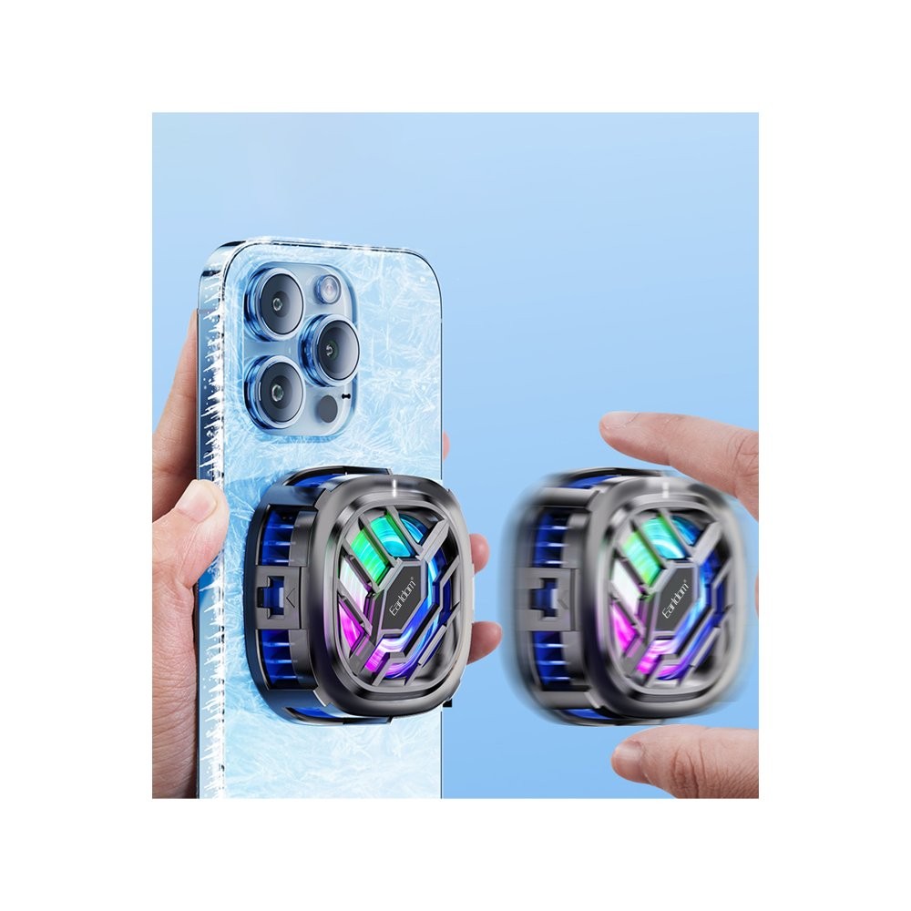EARLDOM F12 RGB Radyatör Telefon Soğutucu Fan - Siyah