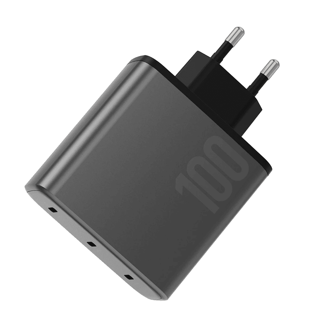ENERGEA AmpCharge GaN100 2 Adet 100W Type-C ve 1 Adet 35W Type-C Çıkışlı Hızlı Şarj Aleti - Koyu Gri