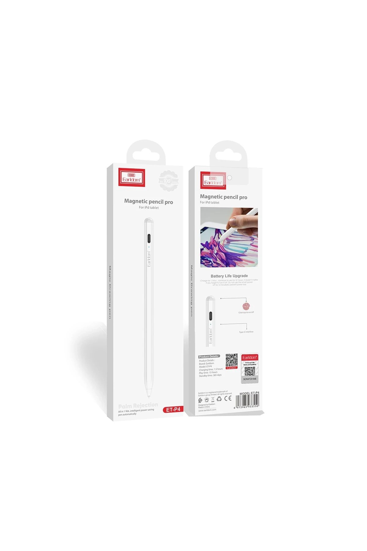 EARLDOM P4 iPad İçin Dokunmatik Stylus Kalem - Beyaz
