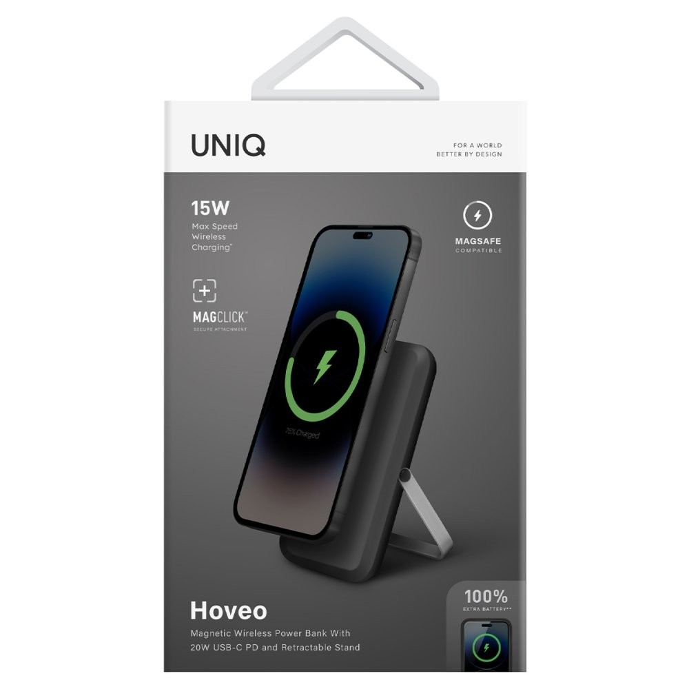 UNIQ Hoveo 5.000mAh Manyetik PD Kablosuz Type-C Standlı Powerbank
