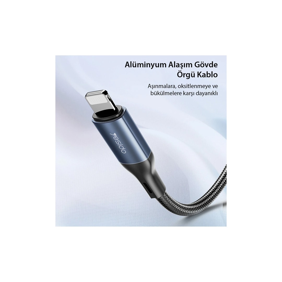 YESIDO YAU35 Lightning to Aux Kablo 1M - Siyah