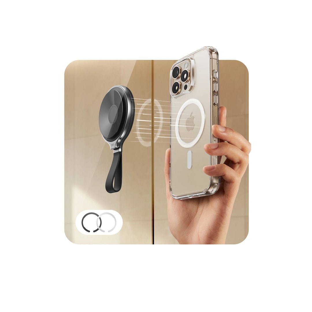 ESR HaloLock Vantuzlu ve Standlı Manyetik Magsafe Telefon Tutucu - Siyah