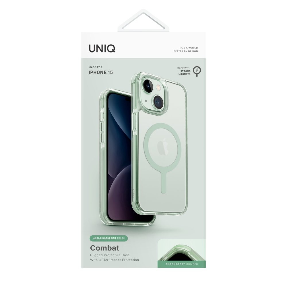 UNIQ iPhone 15 Combat Magsafe Üç Katmanlı Koruyucu Kılıf