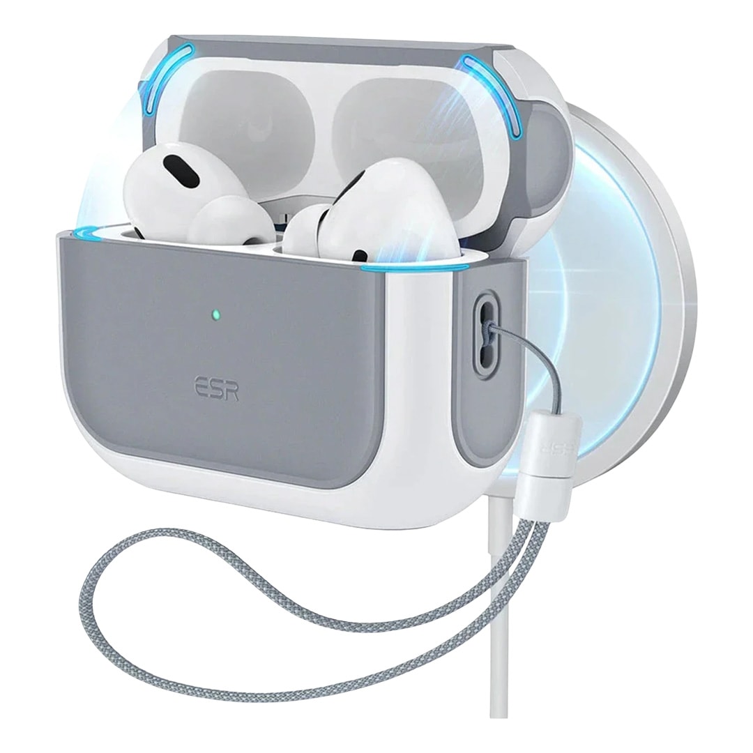 ESR Airpods Pro 2 (2.Nesil) Orbit Hybrid Magsafe Şarj Destekli Kılıf - Beyaz