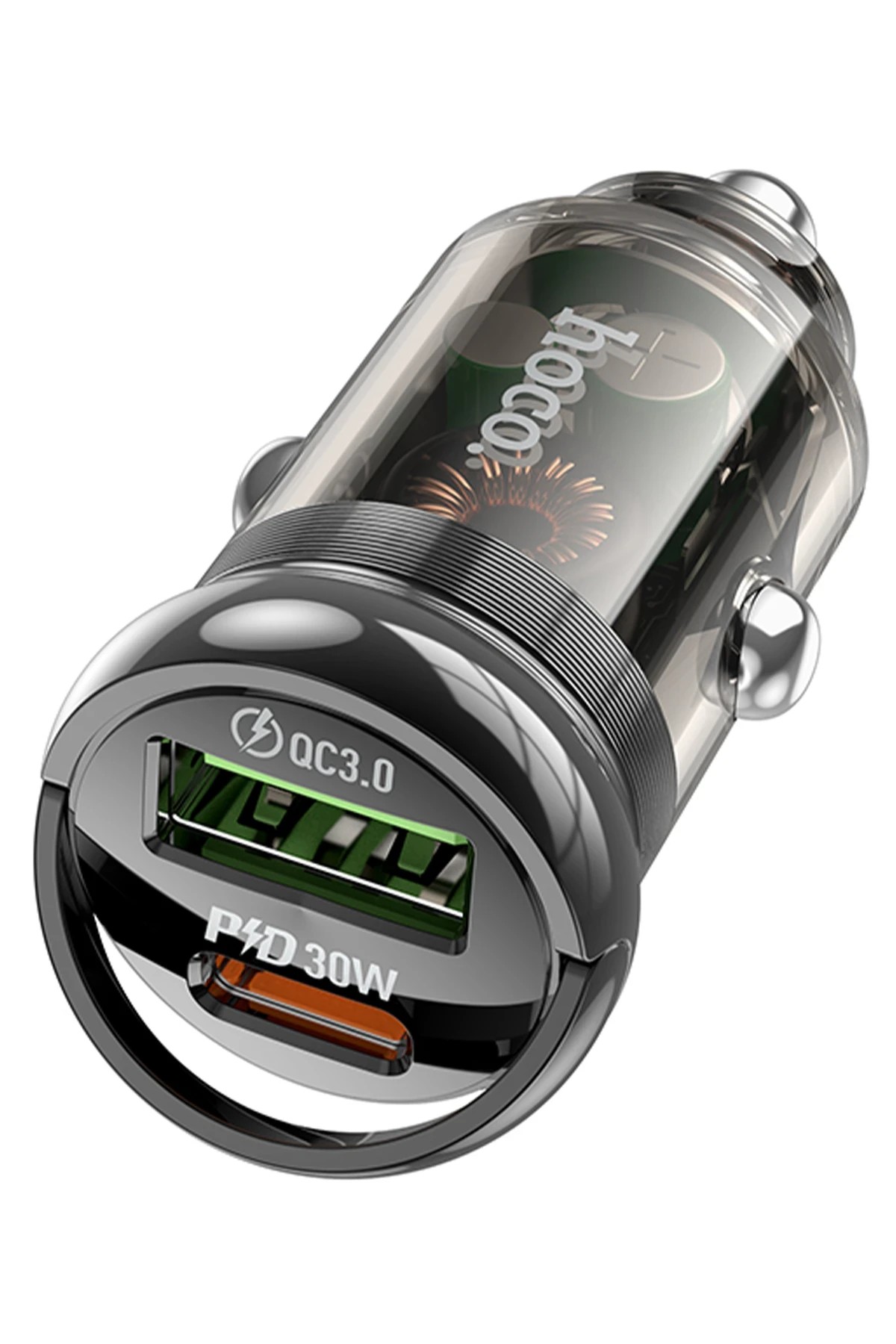 HOCO Z53A PD 30W Type-C ve USB Çıkışlı Araç Şarjı - Siyah
