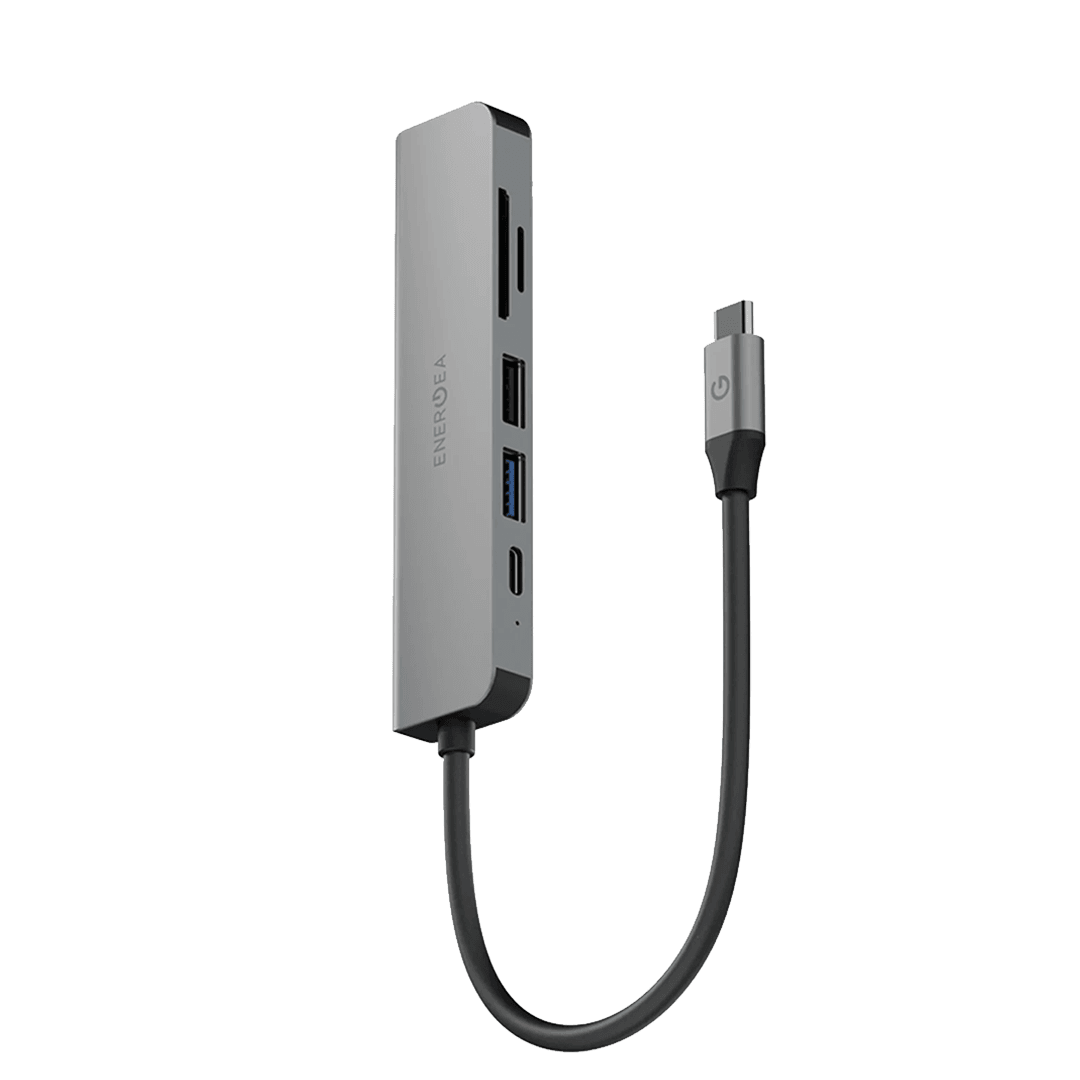 ENERGEA AluHub HD3 60W Type-C PD Şarj Destekli 6in1 4K Hub Dönüştürücü - Koyu Gri