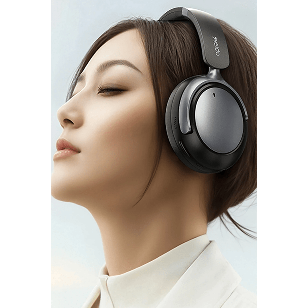 YESIDO EP07 BT 5.3 Hibrit Aktif Gürültü Engelleyici Özellikli Kafaüstü Bluetooth Kulaklık - Siyah