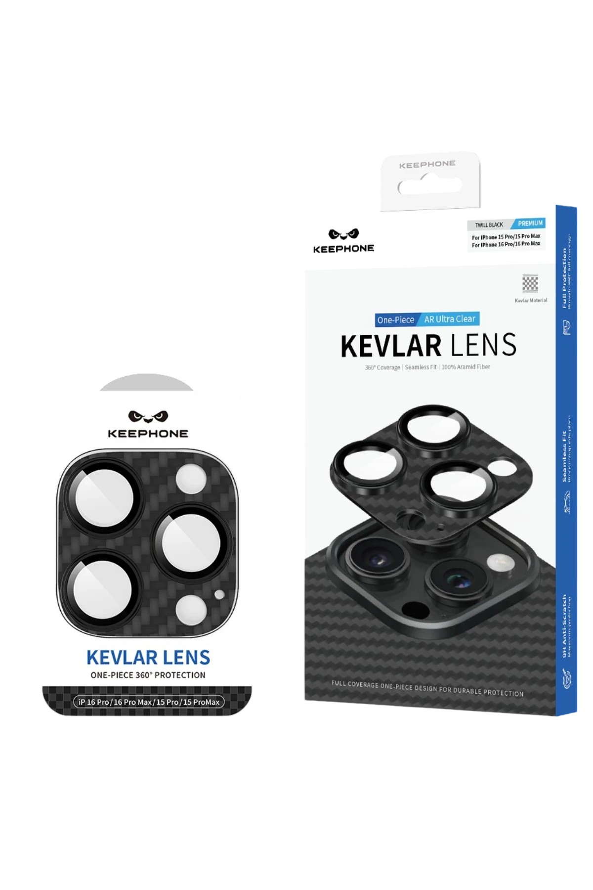 KEEPHONE iPhone 16 Pro Max Kevlar Kamera Lensi