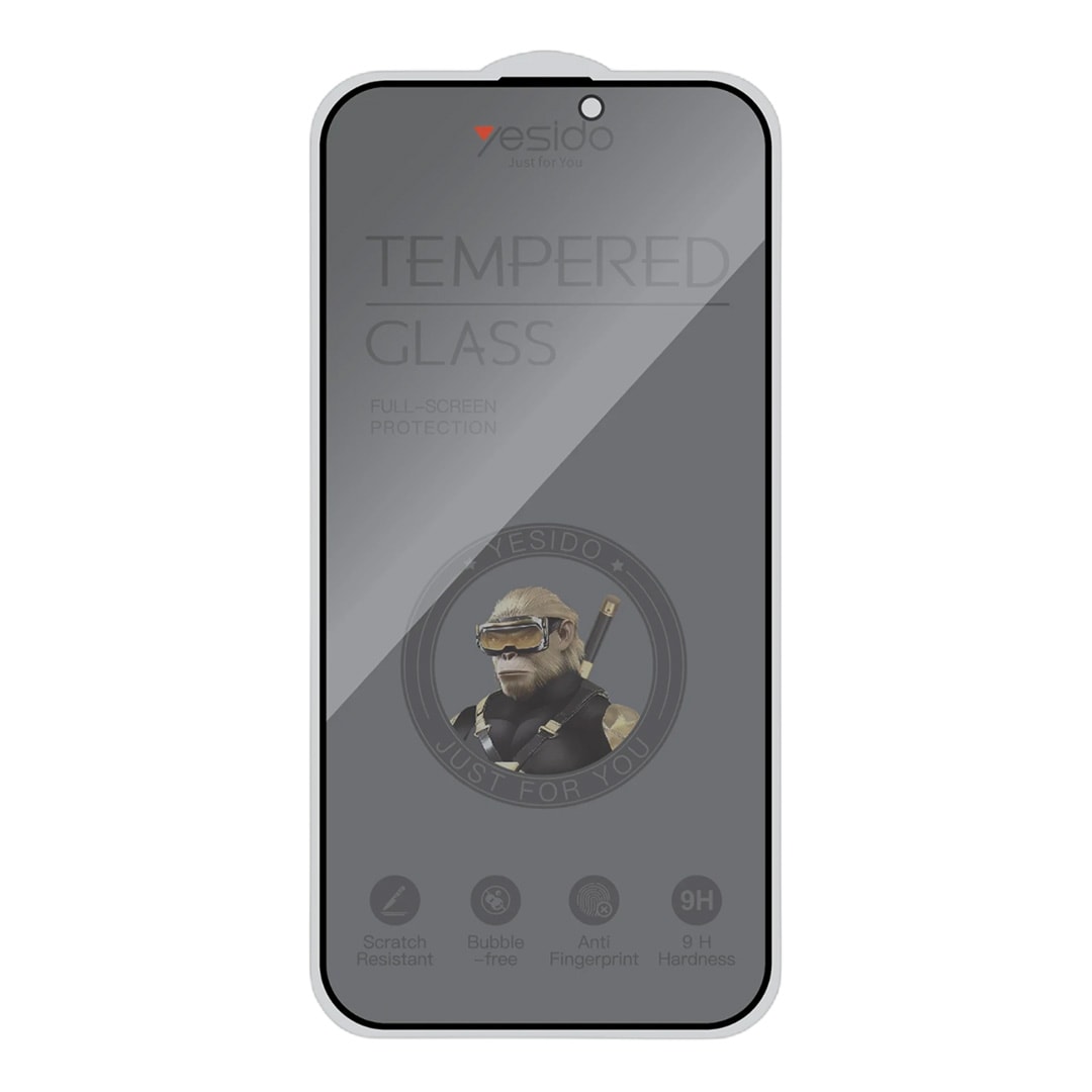 YESIDO Apple iPhone 17 Pro Max TG27 Hayalet Cam Ekran Koruyucu - Siyah