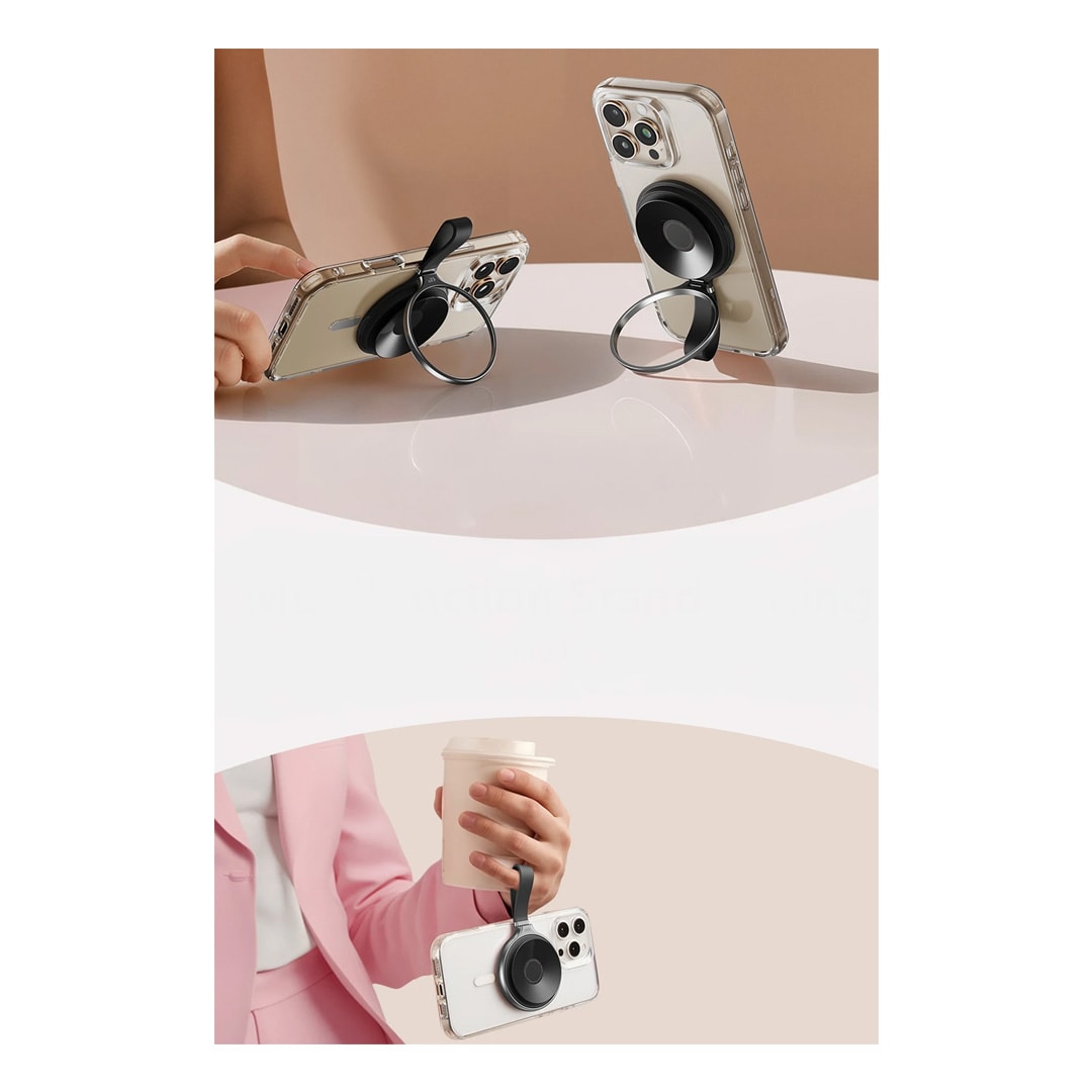 ESR HaloLock Vantuzlu ve Standlı Manyetik Magsafe Telefon Tutucu - Siyah