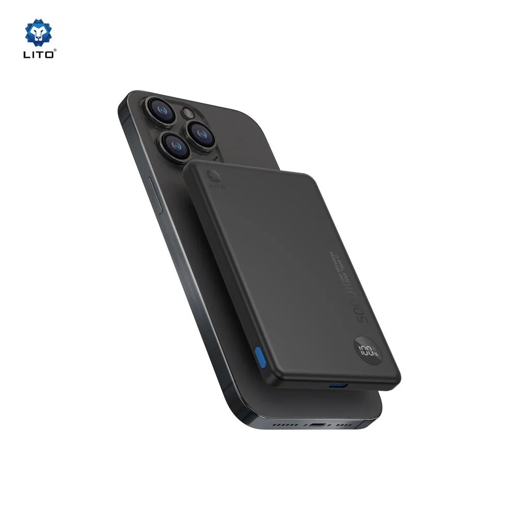 LITO LP08 Taşınabilir İnce Manyetik Göstergeli Magsafe Powerbank  5000 mAh