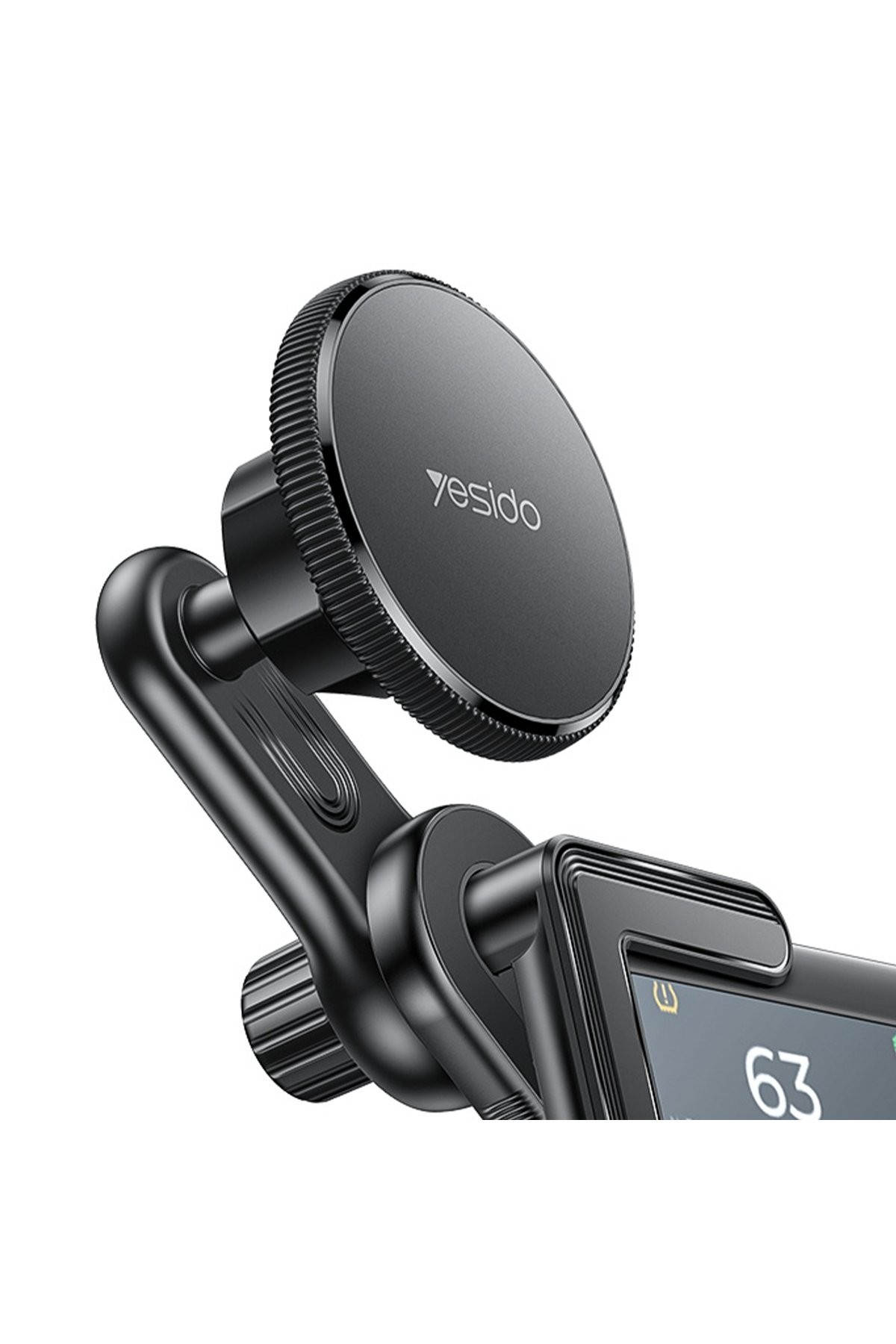 YESIDO C213 360 Derece Ayarlanabilir Araç CarPlay Ekranına Sabitlenen Magsafe Araç Telefon Tutucu - Siyah