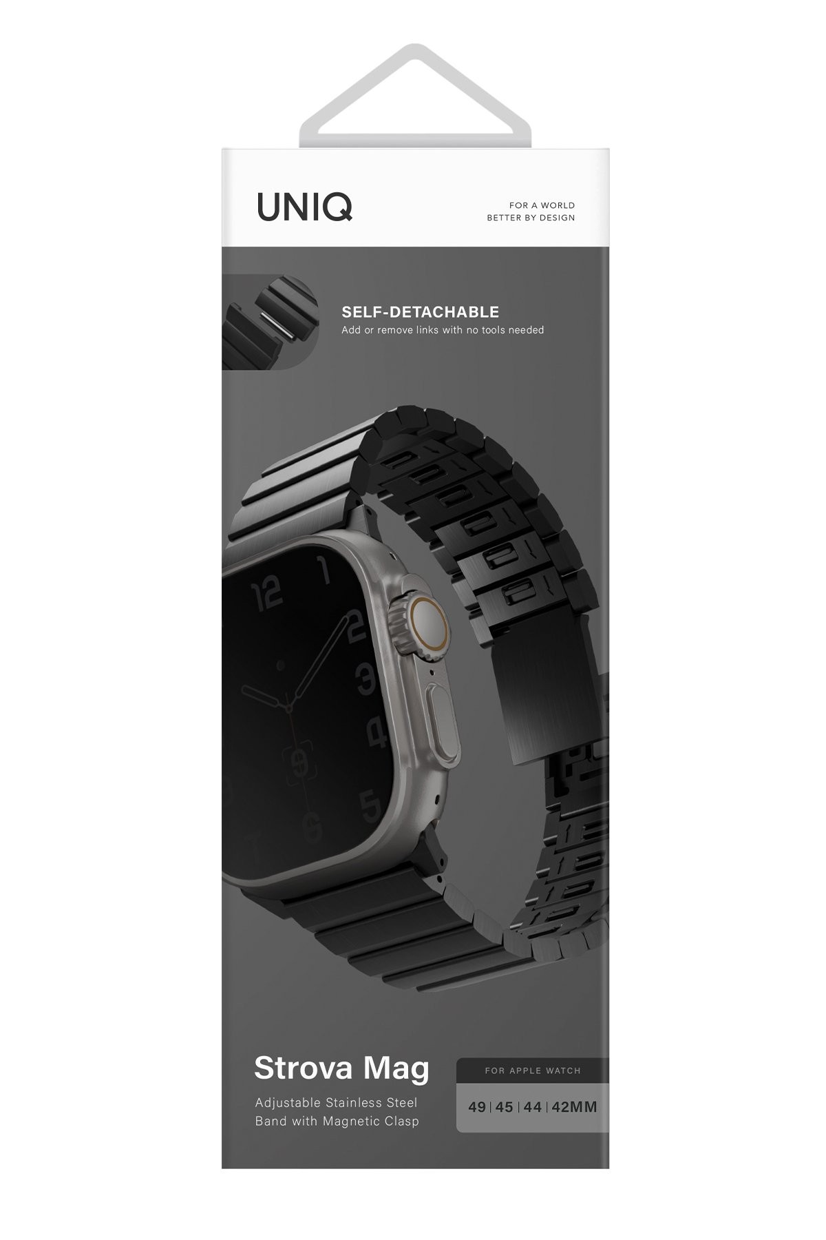 UNIQ Watch 46 mm Strova Mag Çelik Kordon - Siyah