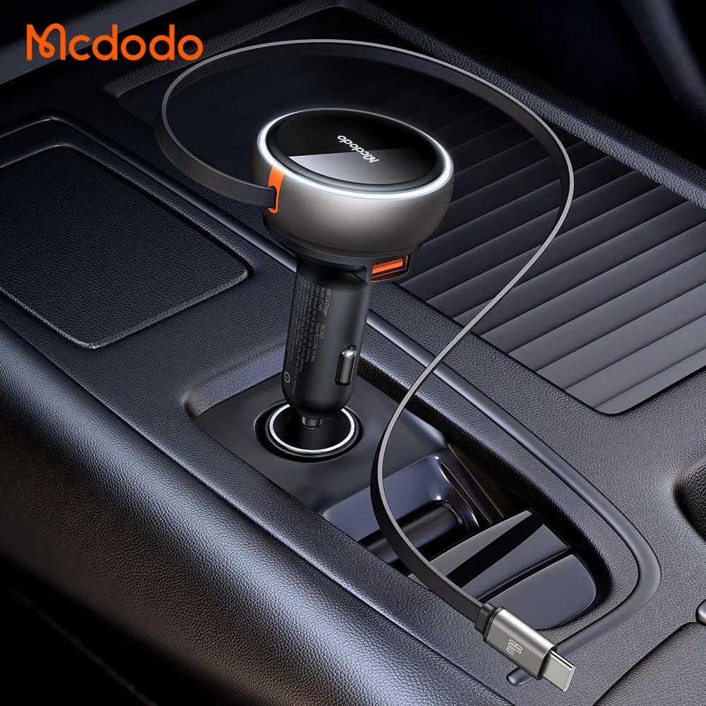 MCDODO CC-4850 80W USB-C Geri Çekilebilir Kablolu Araç Hızlı Şarj Cihazı