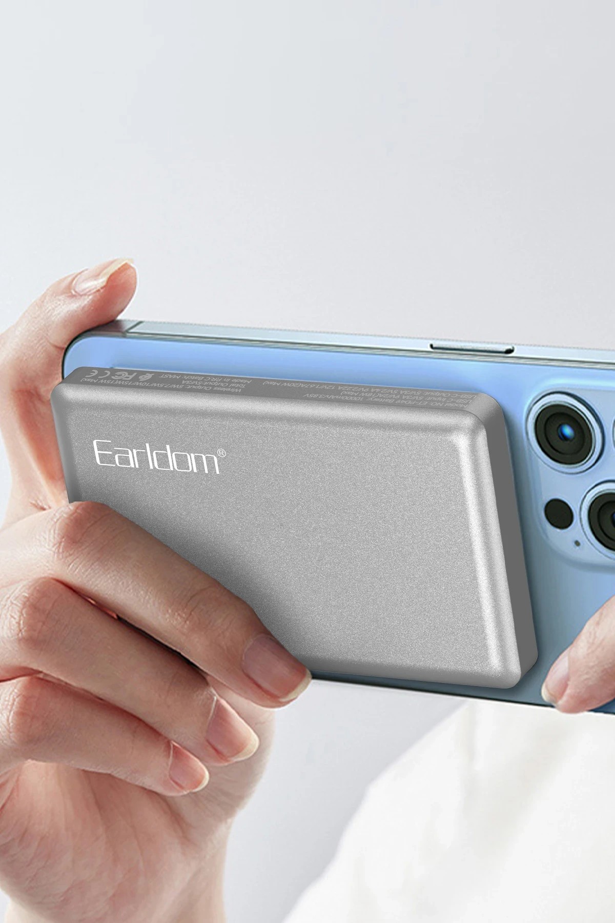 EARLDOM PD49 10.000 mAh 15W Kablosuz Şarj ve 20W Type-C Çıkışlı PD Hızlı Şarj Powerbank - Siyah