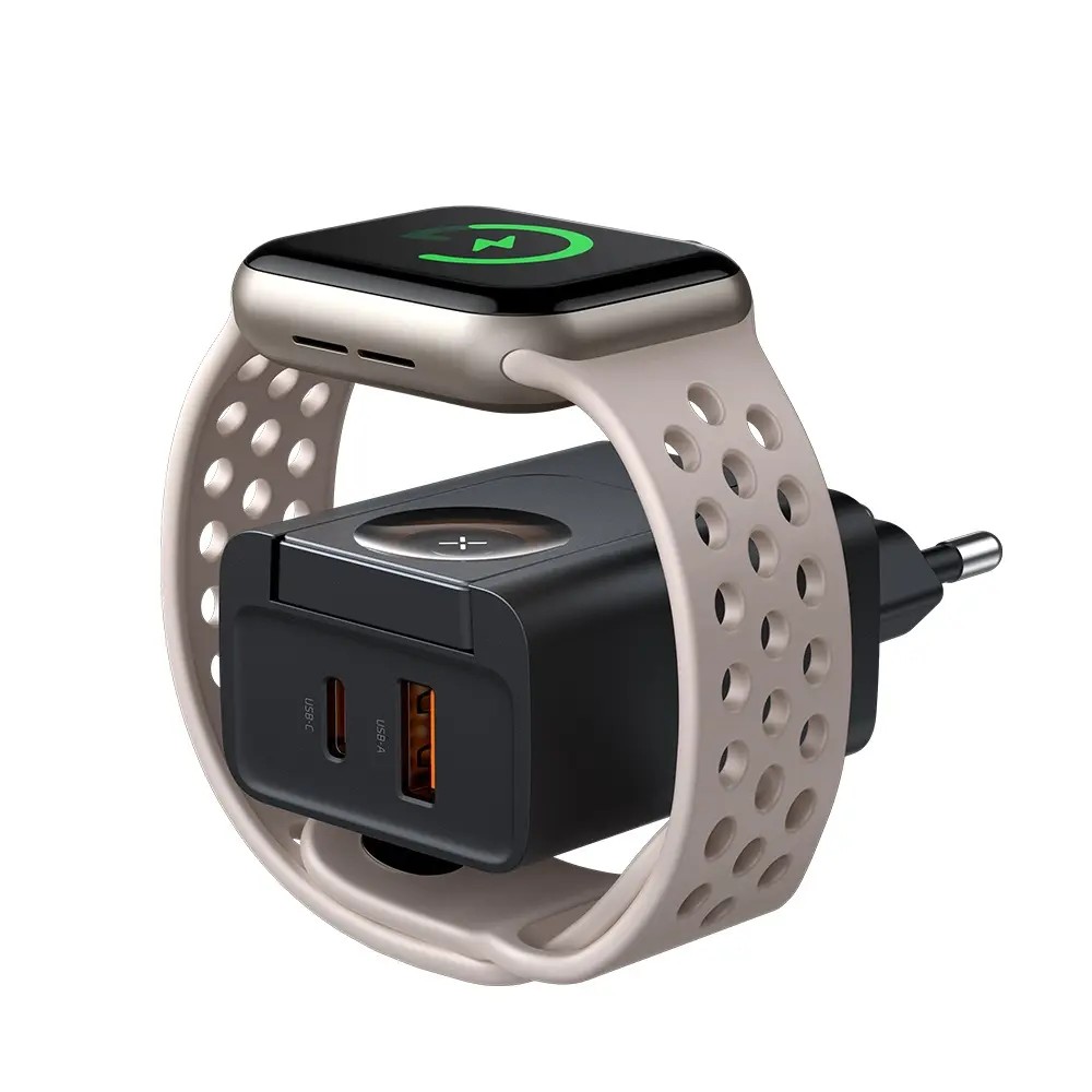MCDODO CH-3700 30W 2'si 1 Arada Kablosuz Apple Watch ve Seyahat Şarj Adaptörü