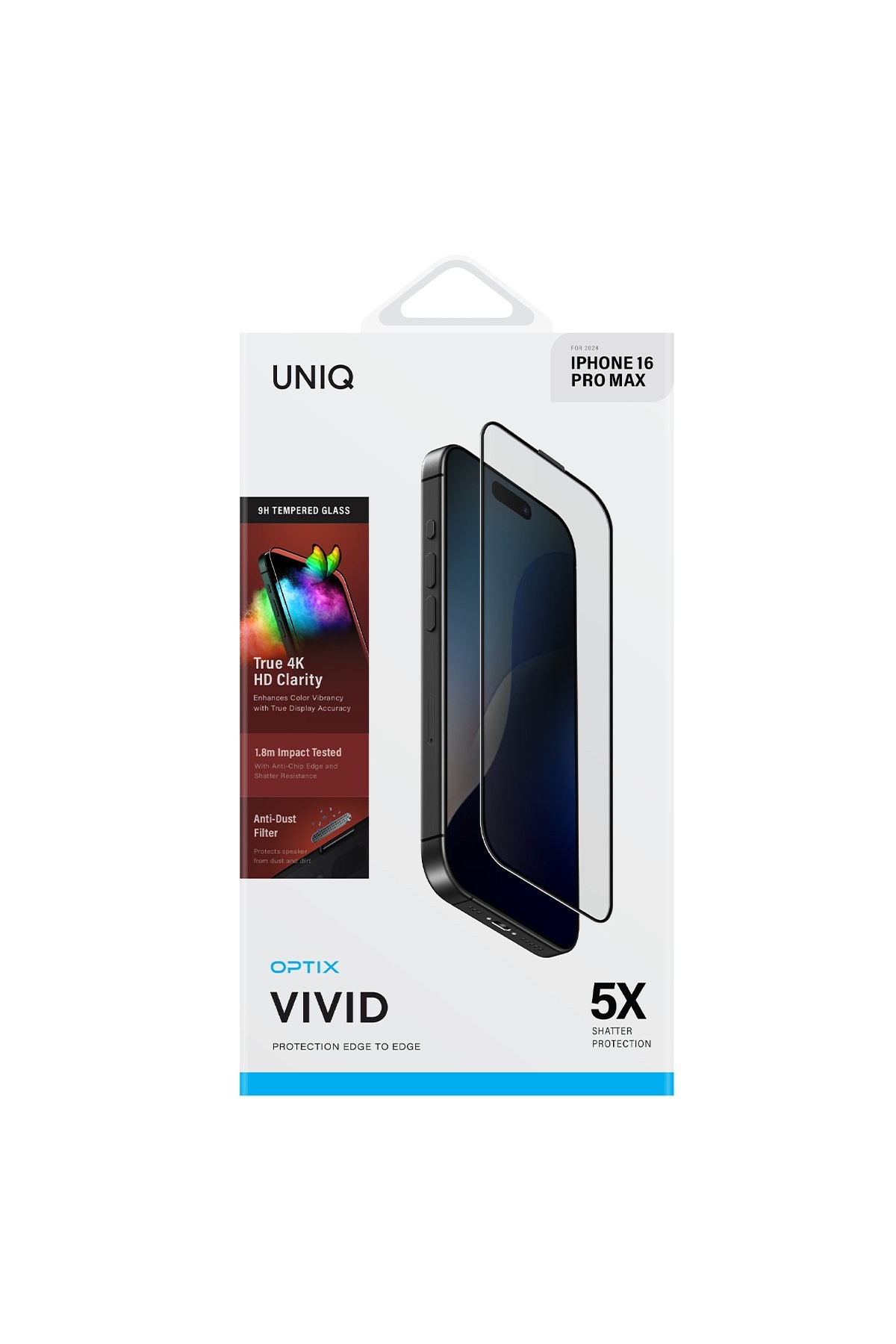 UNIQ iPhone 16 Pro Max Optix Vivid Cam Ekran Koruyucu - Siyah