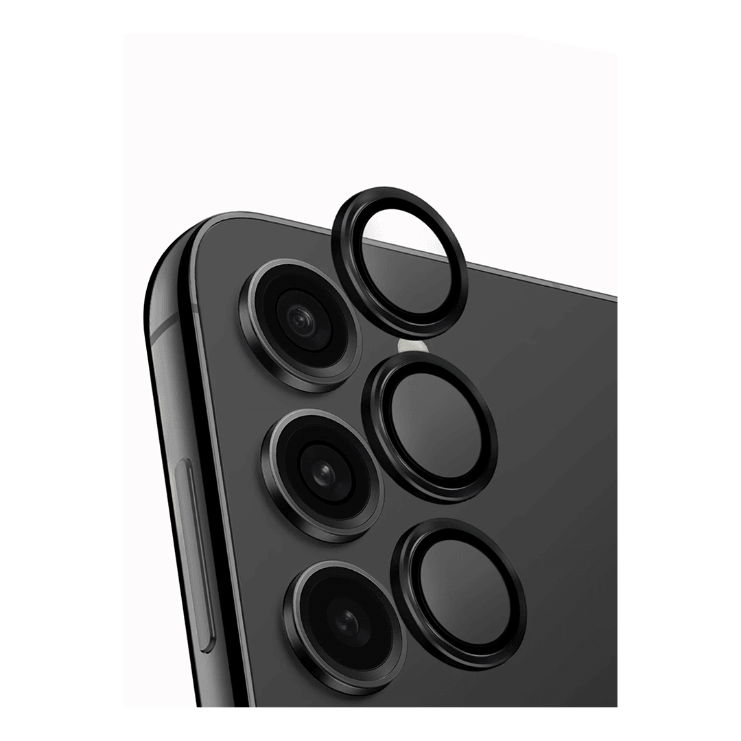 UNIQ Samsung Galaxy S24 Optix Alüminyum Kamera Lens Koruyucu - Siyah