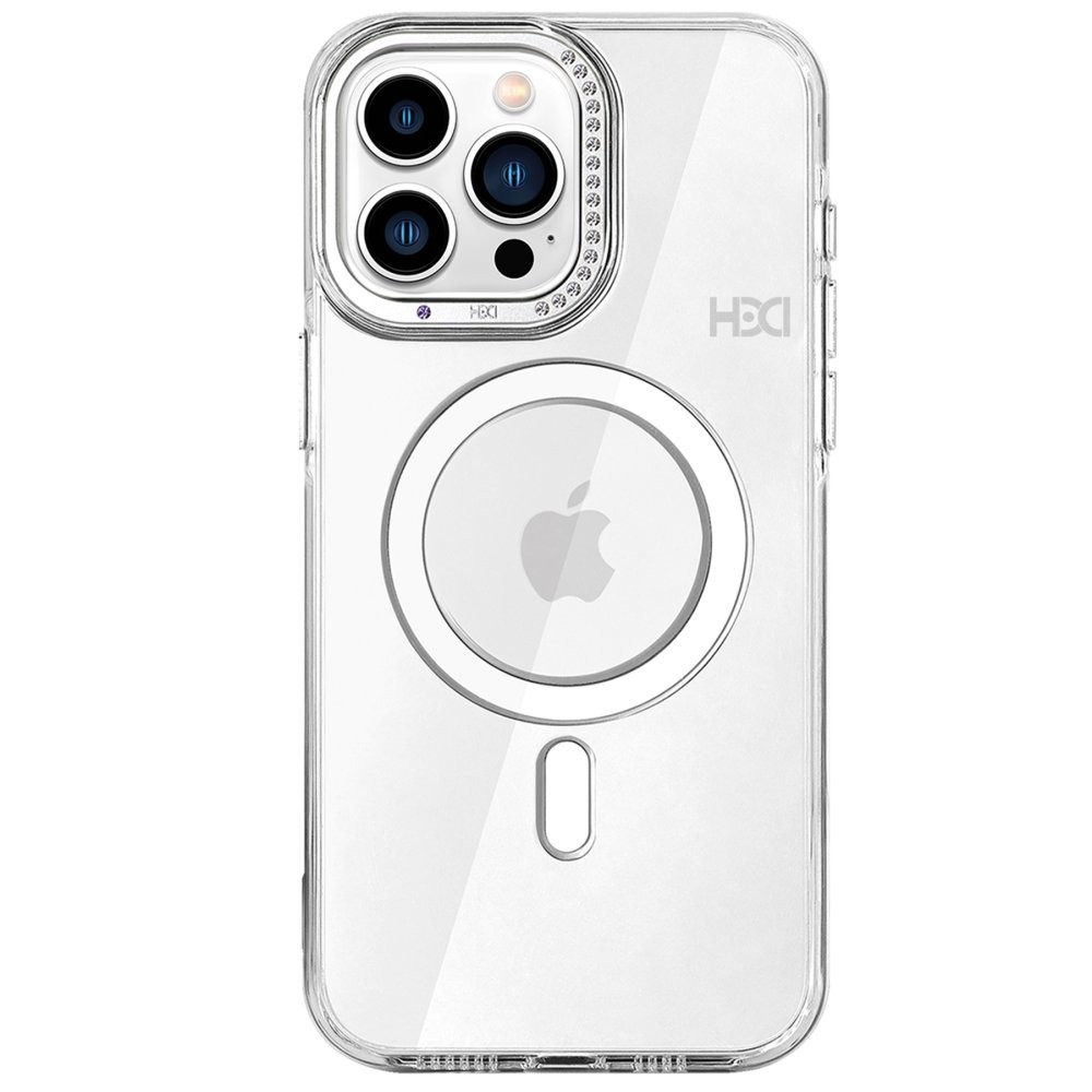 HDD iPhone 16 Pro Max HBC-273 PC 2.0 Diamond Şeffaf Magsafe Kılıf - Şeffaf