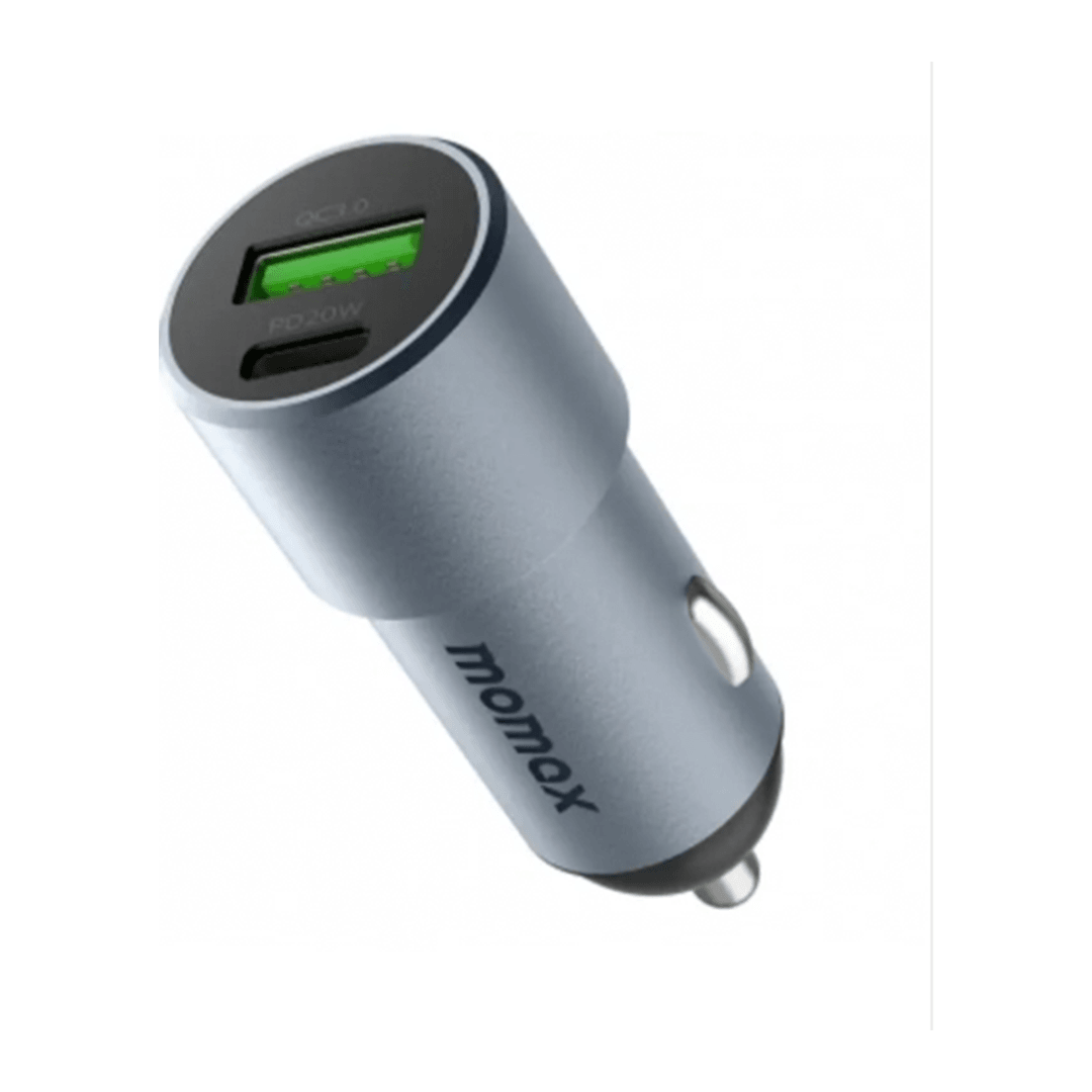 MOMAX UC15 MoVe 38W 2 in 1 Dual-Port Hızlı Araç Şarjı - Gri