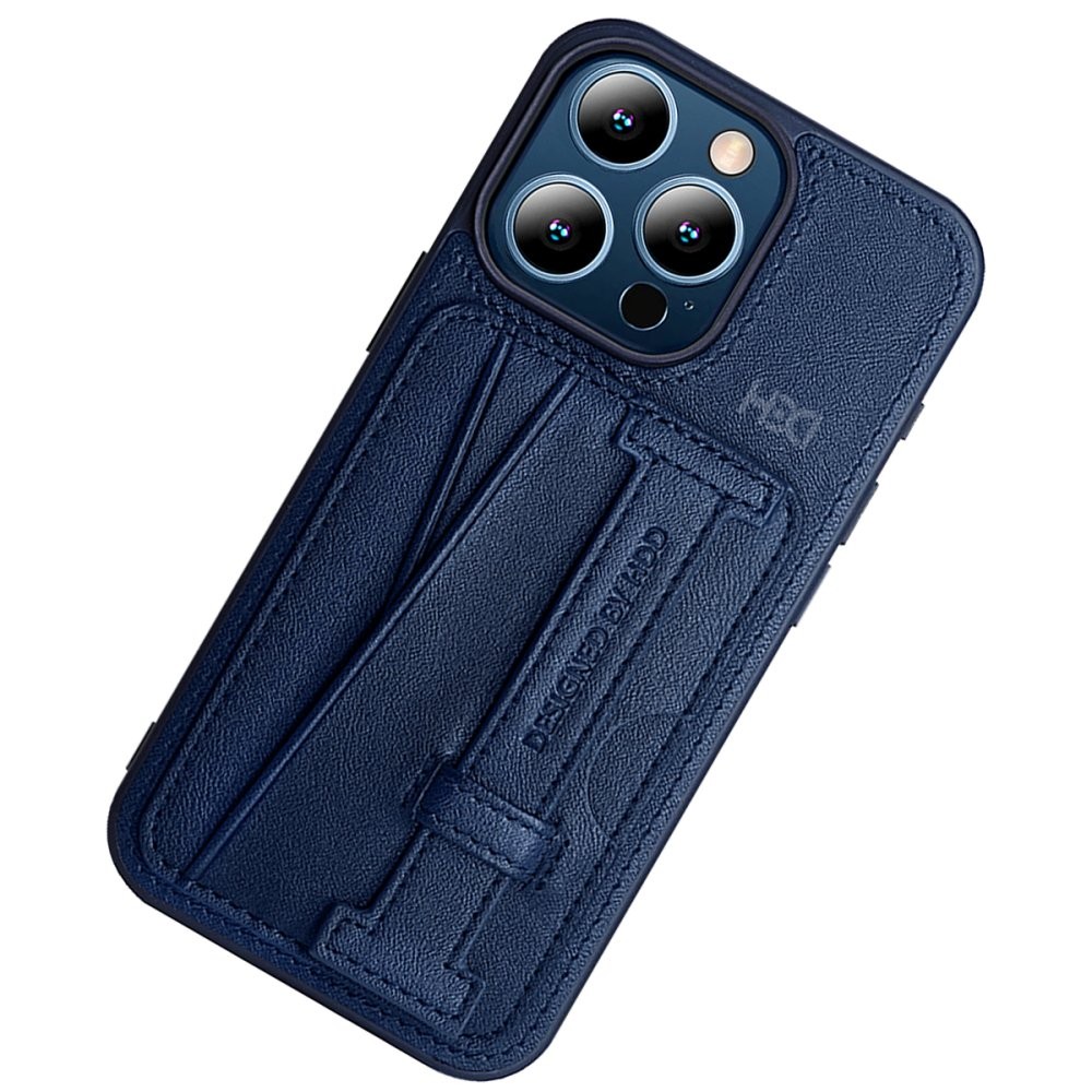 HDD iPhone 15 Pro Max HD Deri Kartvizitli Kılıf - Lacivert