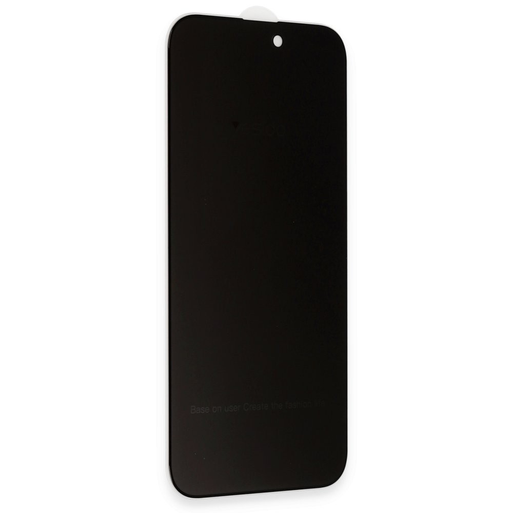 YESIDO iPhone 12 5D Hayalet Cam Ekran Koruyucu - Siyah