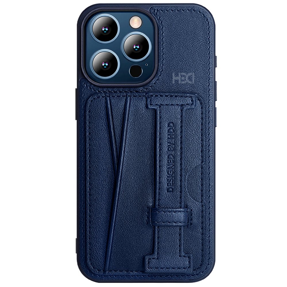 HDD iPhone 15 Pro Max HD Deri Kartvizitli Kılıf - Lacivert