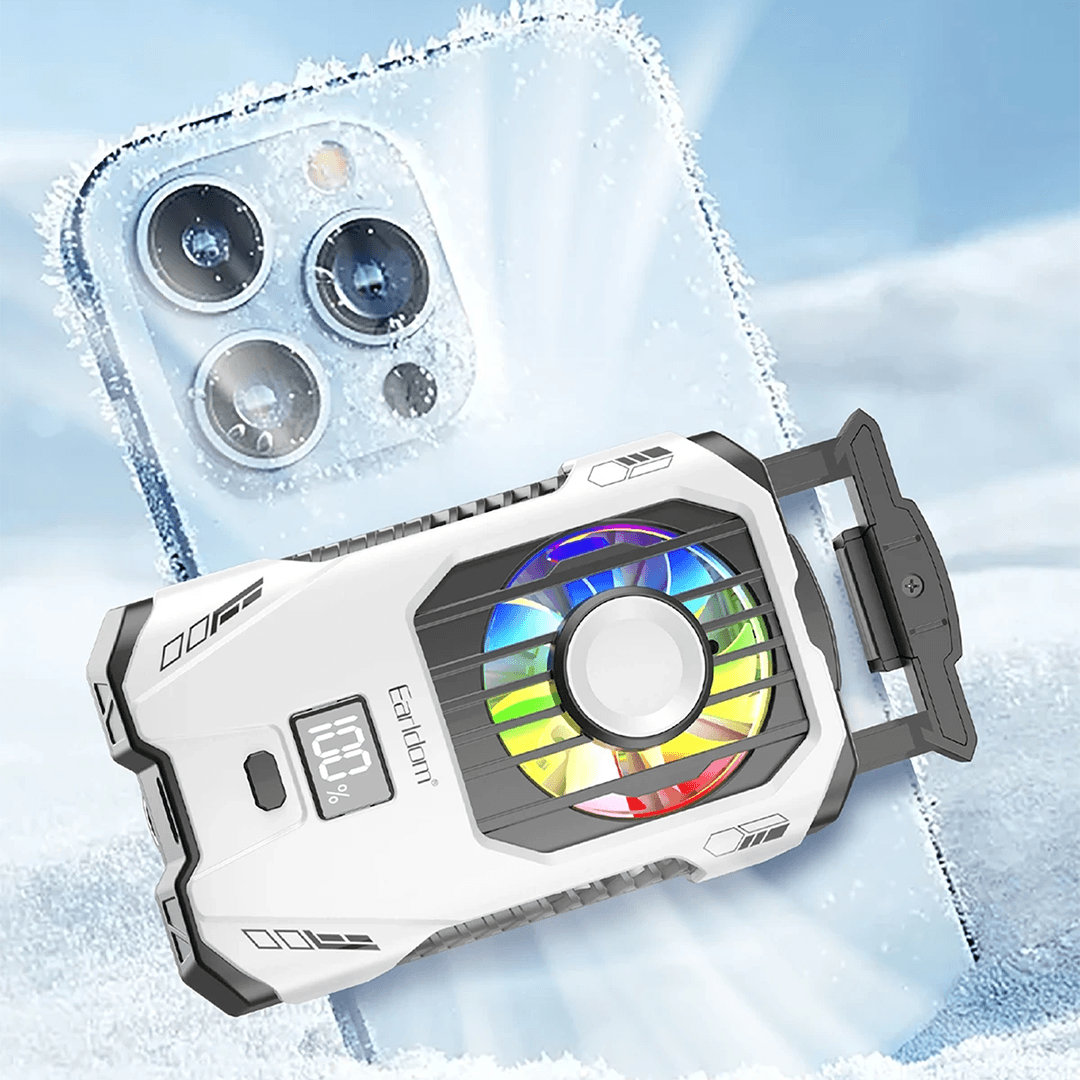 EARLDOM F15 RGB Radyatör Telefon Soğutucu Fan - Beyaz