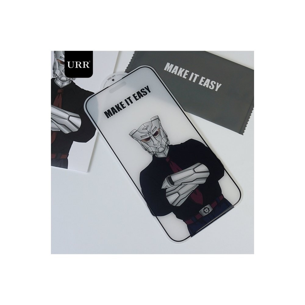URR iPhone 15 Pro Max 3D Matte Antiglare Resin Edge Cam Ekran Koruyucu - Siyah