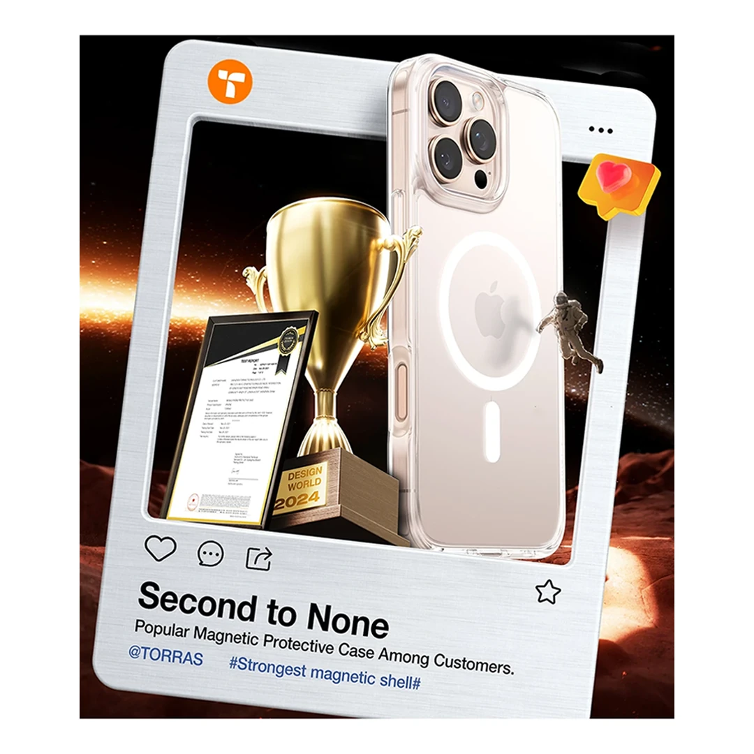 TORRAS iPhone 16 Pro Diamond Clear Magsafe Kılıf - Şeffaf