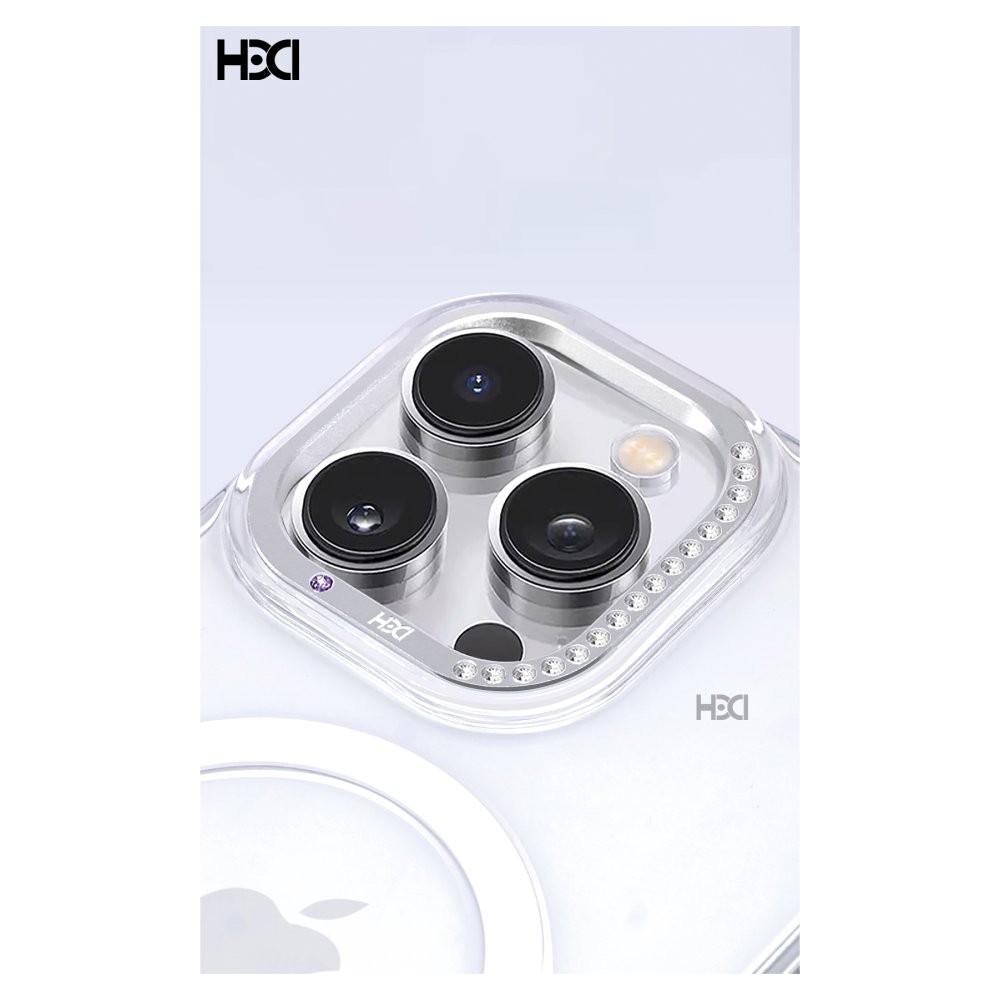 HDD iPhone 16 Pro Max HBC-273 PC 2.0 Diamond Şeffaf Magsafe Kılıf - Şeffaf