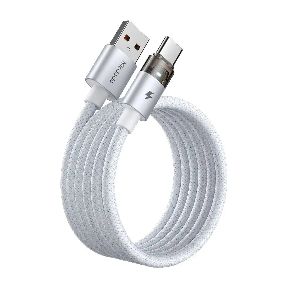 MCDODO CA-6892 USB-A to Type-C 1.2 m Şeffaf Şarj Işıklı Kablo - Beyaz